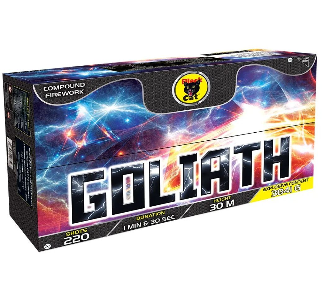 Goliath Compound Cake 220 Shot Black Cat Fireworks