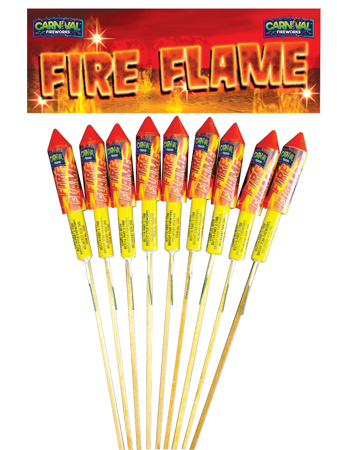 Fire Charge Rockets Fire Flame Rockets - Pack of 9 Great value pack of rockets – Fireworks Town