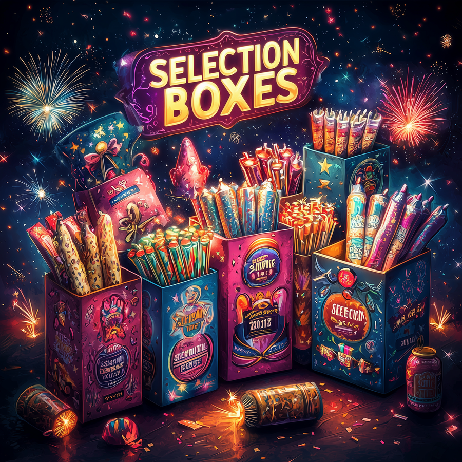 Chinese New Year fireworks selection boxes from Fireworks Town, a trusted fireworks shop London in Bermondsey
