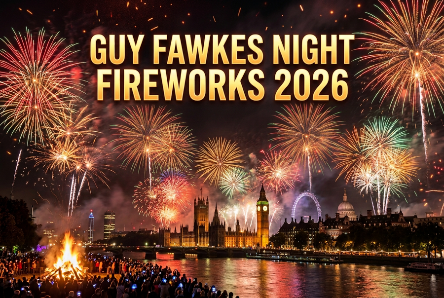 Guy Fawkes Night fireworks in London for Bonfire Night