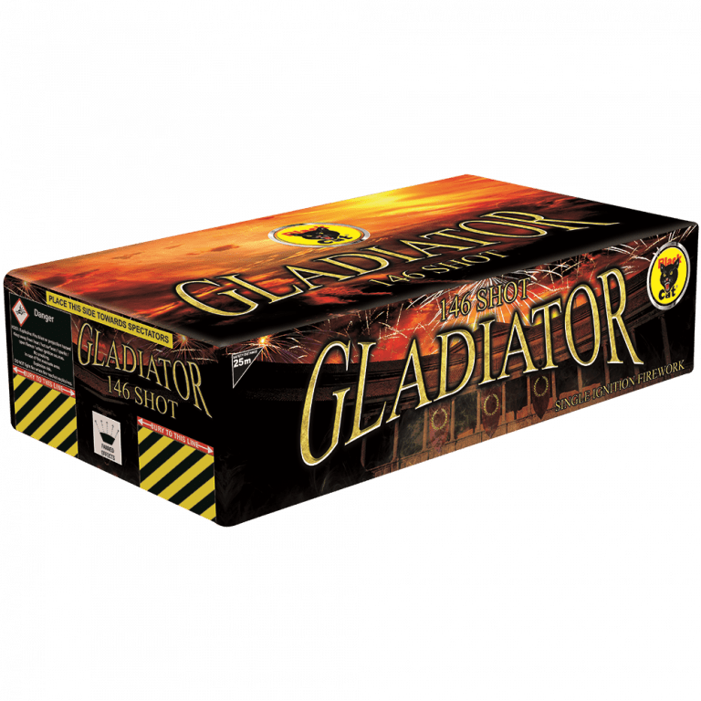 Gladiator 146 Shot Single Ignition- Black Cat Fireworks