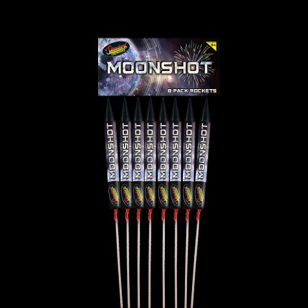 Un0181 Rockets Moonshot Rockets – Pack of 8 – Fireworks Town
